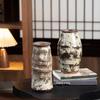 Wabi-Sabi Zen Vintage Ceramic Vase for Flower Arrangement - Coarse Pottery Ornament for Living Room or Dining Table.