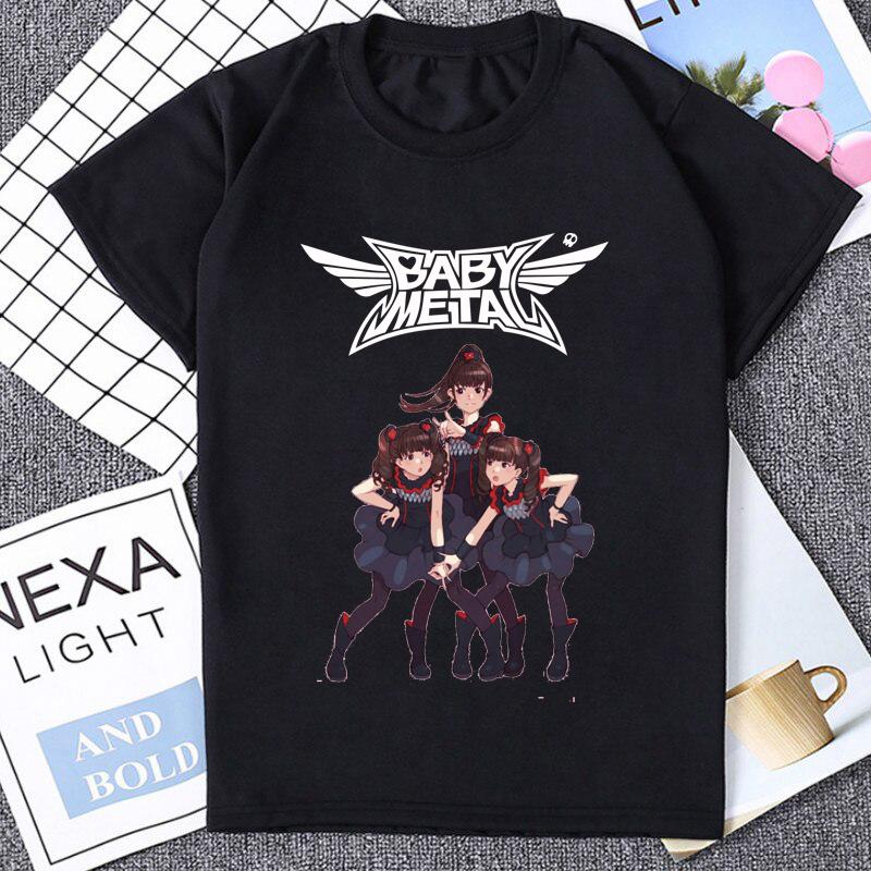 BABYMETAL Rock Band Kawaii T-shirt Street Hip Hop Harajuku Tshirt Fashion Cartoon T Shirt Sakura Waifu Tees