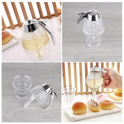 Clear Honey Syrup Dispenser Acrylic Kitchen Holder Pot Container