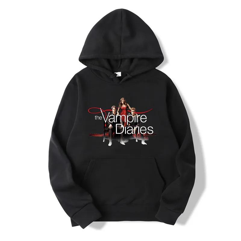 The Vampire Diaries Harajuku Printed Hoodies Cool Logo Casual Pullover Streetwear Fashion Long Sleeve Sweatshirt111