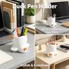 Space Saving Cute Duck-shaped Pen Holder Cartoon Multi-functional Storage Tube Desktop Organizer for Pens Makeup Brushes Office
