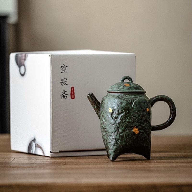 

Retro Japanese style Pot Bronze Glaze Teapot Kung Fu Coarse pottery Tea Making Device Tea Infuser Tea Kettle