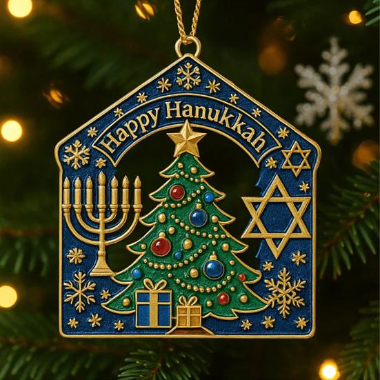 Veselou Chanuku Vánoční ozdoba na stromeček Akrylová Židovská Chanuka Vánoční ozdoby Duchovní dárky pro Muže Ženy Dospělé