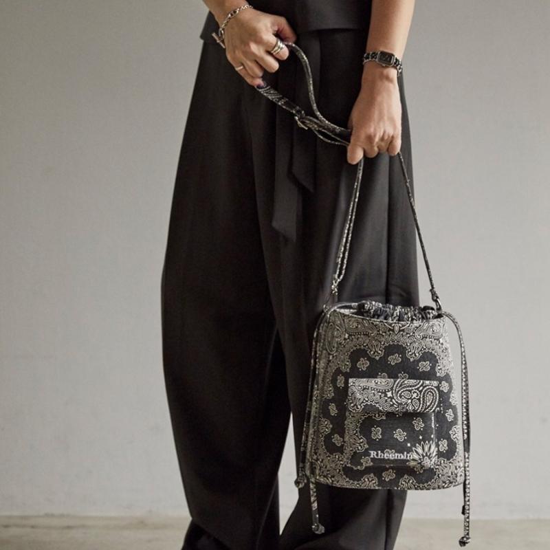 Rheemin Paisley Bucket   Charcoal Black