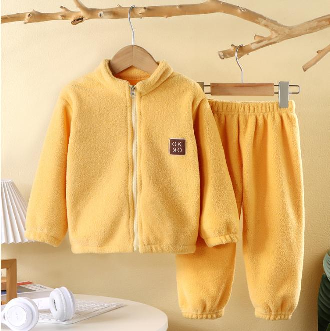 Winter Children's Home Clothing Warm Set, Two Piece Set For Boys And Girls