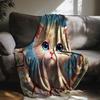 1pc Cozy Flannel Blanket with Adorable Kitten & Floral Print - Soft Warm Throw for Sofa, Bed, Car, Office, Camping - All-Season