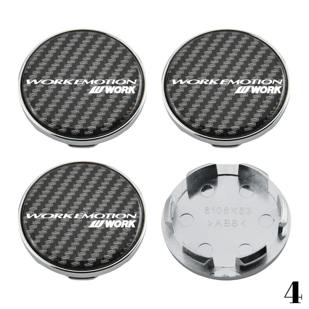 4PCS WORK Center Cap 53mm & 54mm Wheel Caps MEISTER VS EQUIP Emblem Wheel Cover Cap Hubcaps Car Rim Accessories