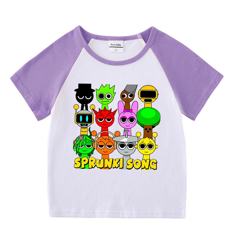 Kids' Summer Color Block Sports Set: Short Sleeve Tee & Hot Pants Two-Piece