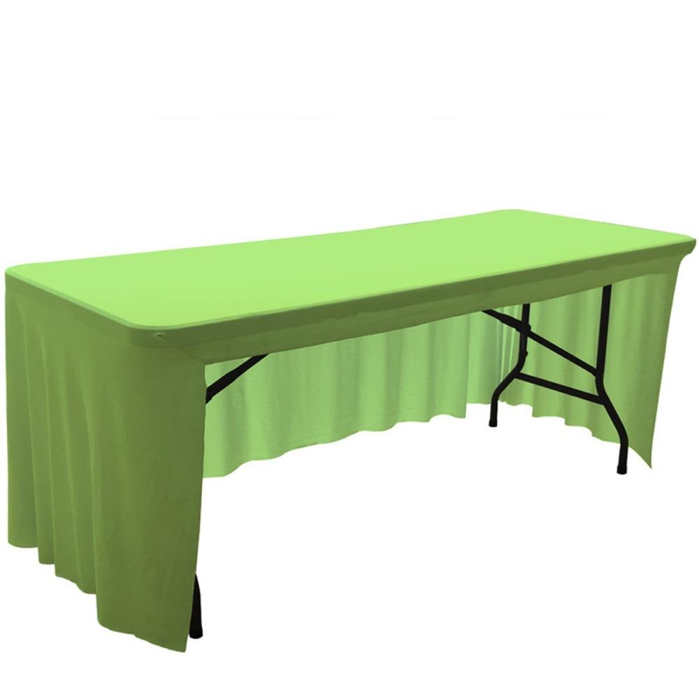 Simple Solid Color Spandex Stretch Tablecloth Rectangular Dustproof Table Cover Soft Washable Table Skirt Hotel