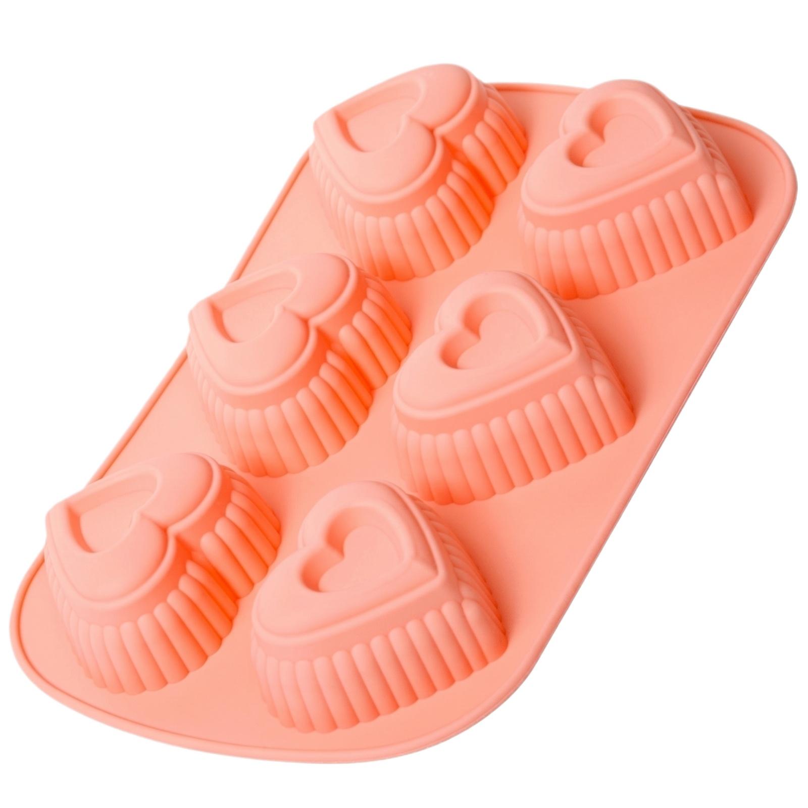 

Heart Shaped Silicone Mold for Baking and Jelly Making Flexible Non Stick Kitchen Mold for Home Use and DIY Desserts One Size рожевий