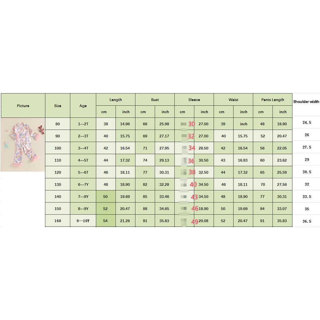 Baby Girls Easter Pajamas Feather Cuffs Egg Bow Print Button Long Sleeves Shirt with Elastic Pants for Loungewear