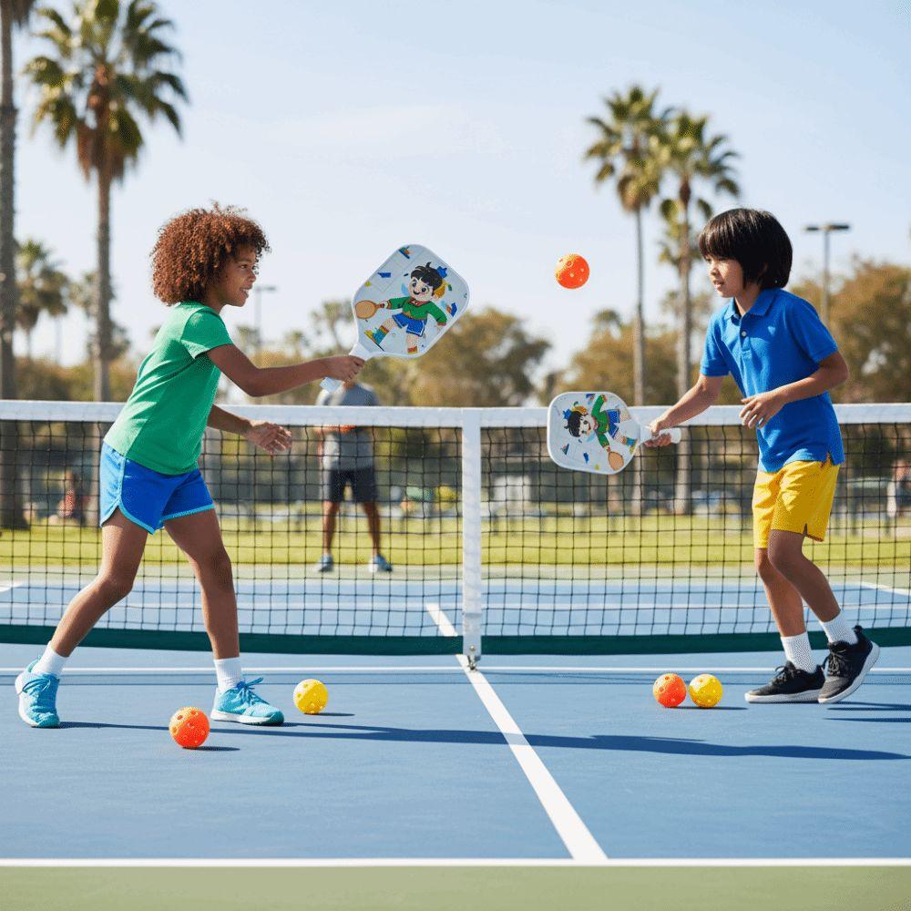 Cartoon Kid's Pickleball Set Lightweight Children's Pickleball Rackets  Sports Accessory
