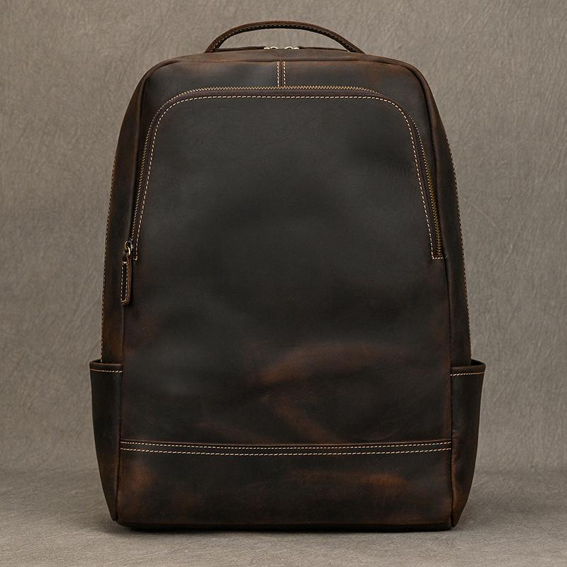 2026 New arrival leather backpack computer backpack 15.6 inch laptop bag for men male travel bags vintage business daypack men