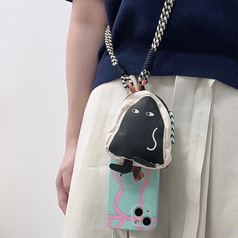 Tecknad Myntväska Telefonrem Söt Telefon Snodd Crossbody Anti-förlorad Telefonfodral Snodd Hänge