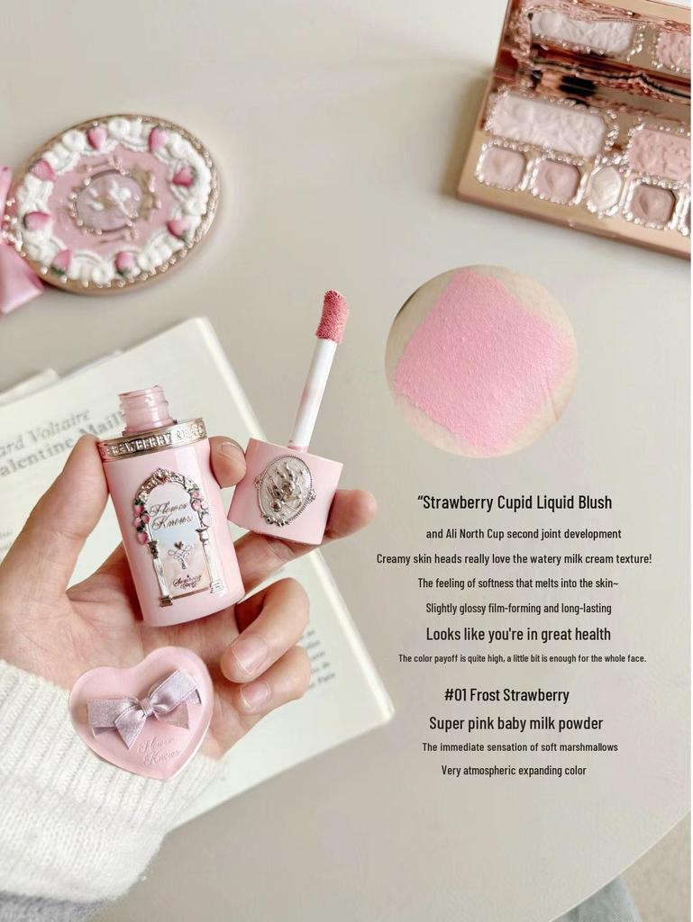 Flower Knows Strawberry Cupid Lip Cream & Blush, Eyeshadow, Perfume Handheld Mirror, and Balm Gift Set