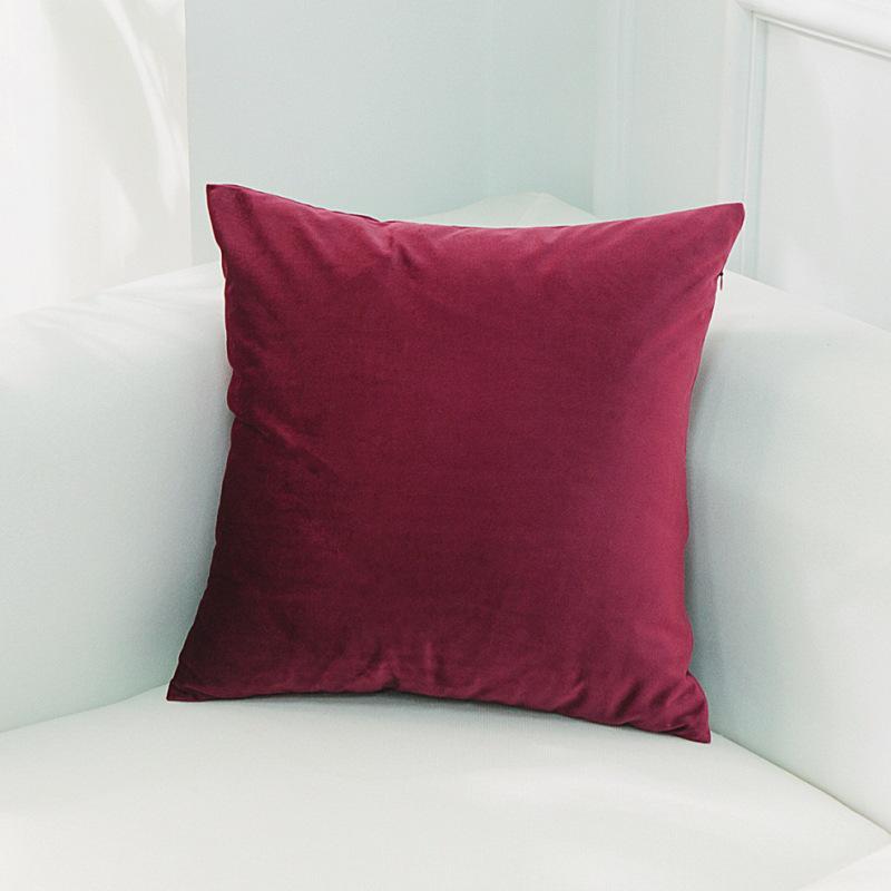 Dutch Velvet Solid Color Cushion Cover - No Logo Pillow Case for Office, Car, or Sofa