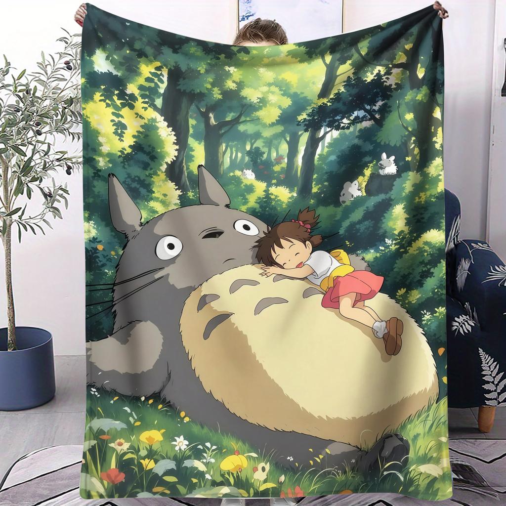 Hayao Miyazaki Classic Anime Blanket For Office Travel Comfort Leisure Camp Travel Multifunctional Universal Blanket Fan Gift