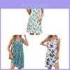 Floral Print Sleeveless Dress With Cottonlike Fabric For Casual Summer Wear