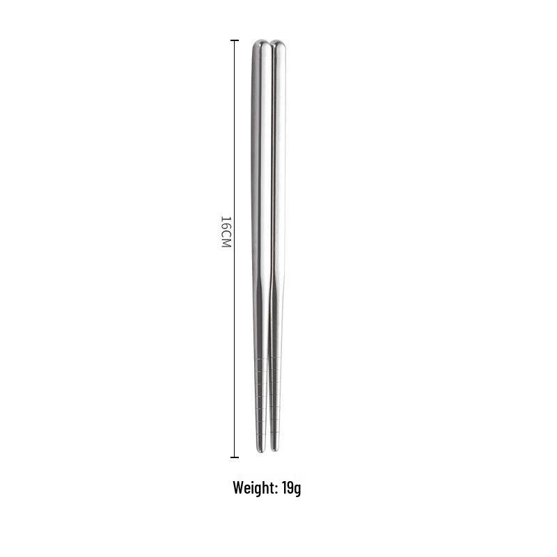 304 Stainless Steel Non-slip Children's Chopsticks - Round & Square, Portable Tableware for Home, Hotel, and Outdoor Use