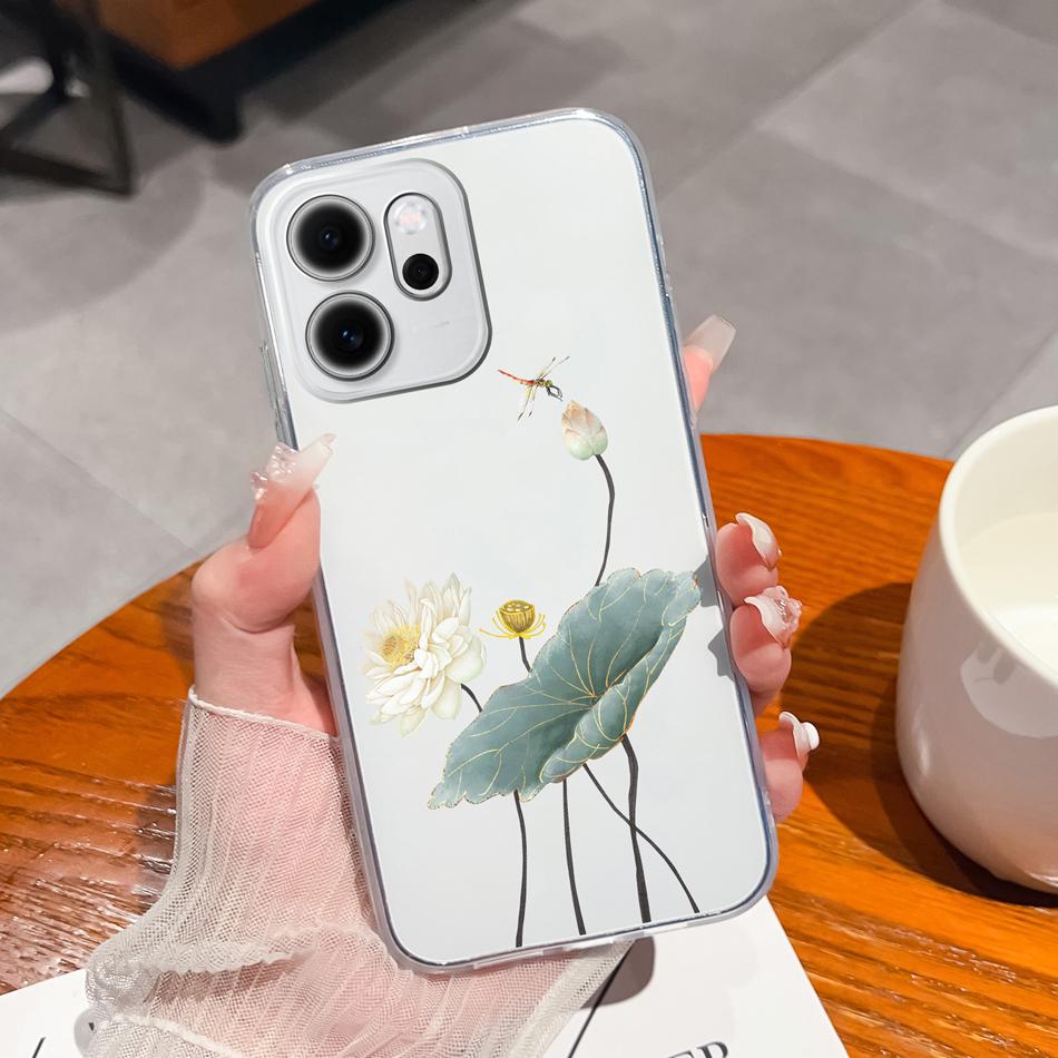 For Oppo Reno 14F 5G Phone Case Leisure Style Patterns Soft Silicone TPU Transparent Lightweight Cover For Oppo Reno14 F Capa