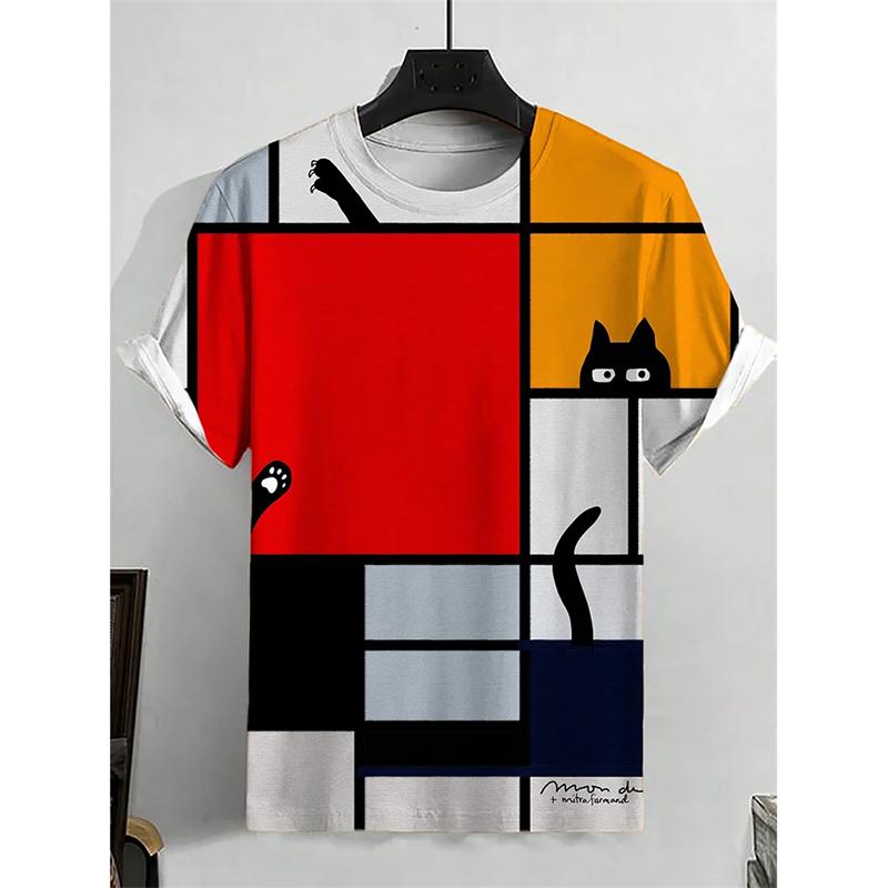 Funny Men Casual Animal T-shirt Street Trend Harajuku Short Sleeve Round Neck T Shirts Humour Animals Graphic Summer Men's Tee