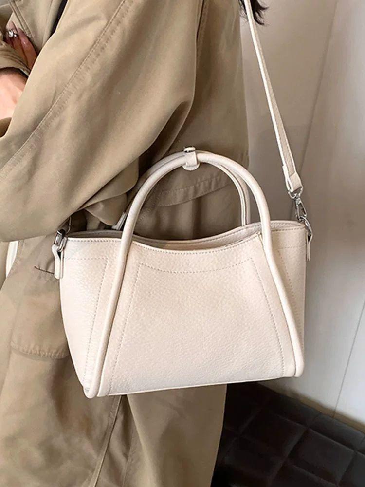 Damen Eimerhandtasche im koreanischen Stil für Frühling 2025 - Vielseitige Hand-Trage-Tasche - Lässige Schultertasche für den Arbeitsweg