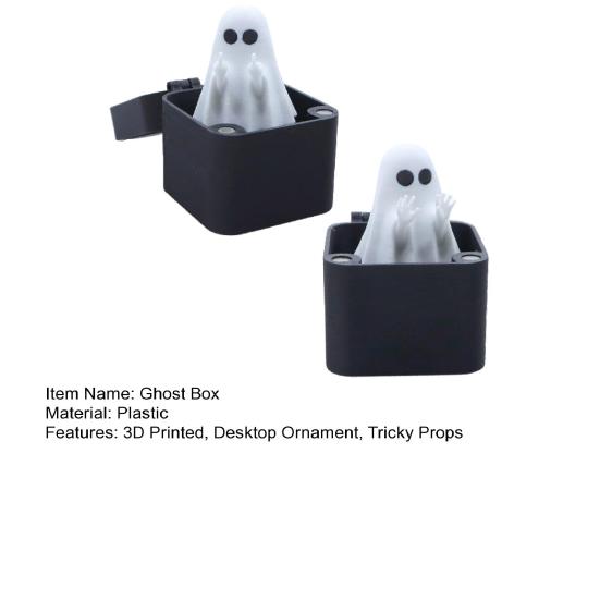 1/2ks Halloweenská ozdoba duch s prostředníčkem v krabičce vyskakující duch v pouzdře stolní dekorace škádlení přátel záludné rekvizity gag žert dárek