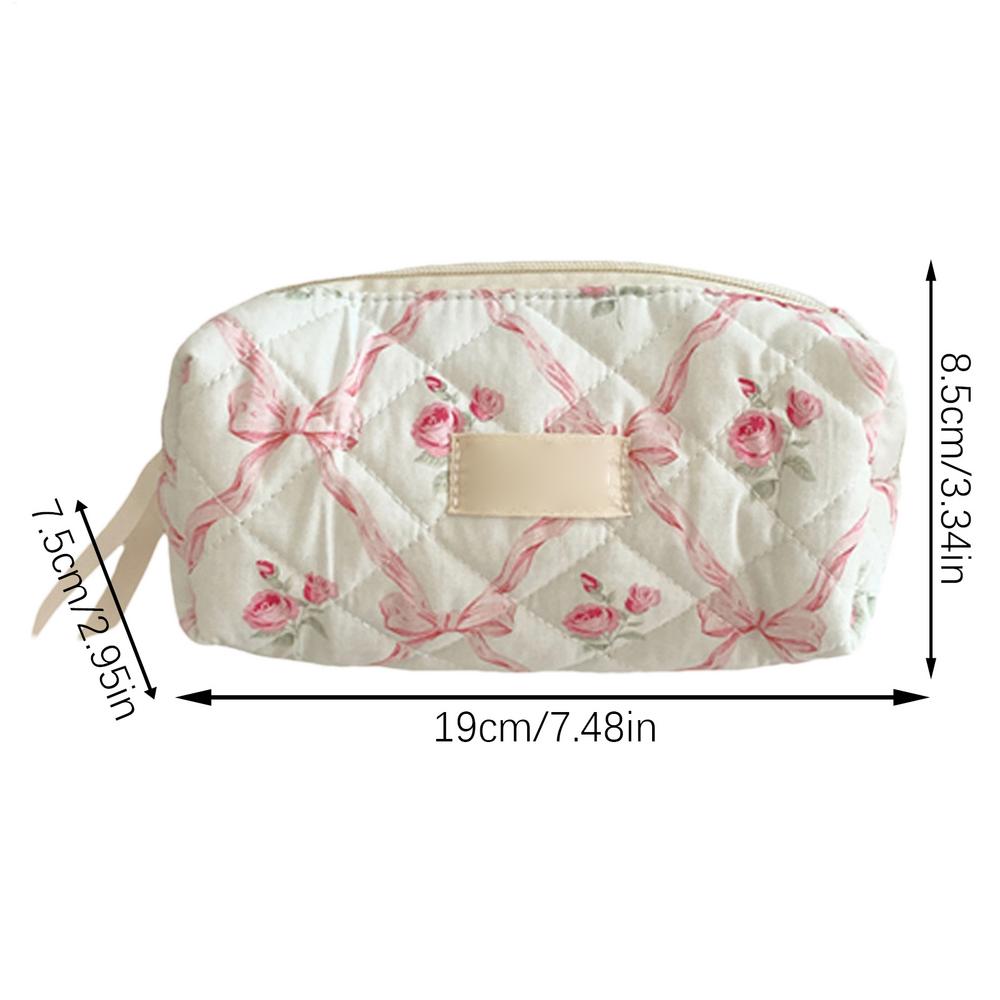 Cute Floral Pencilc Case for Kids Girl Soft Corduroy Stationery Organizer Holder Porable Large Capacity Bag