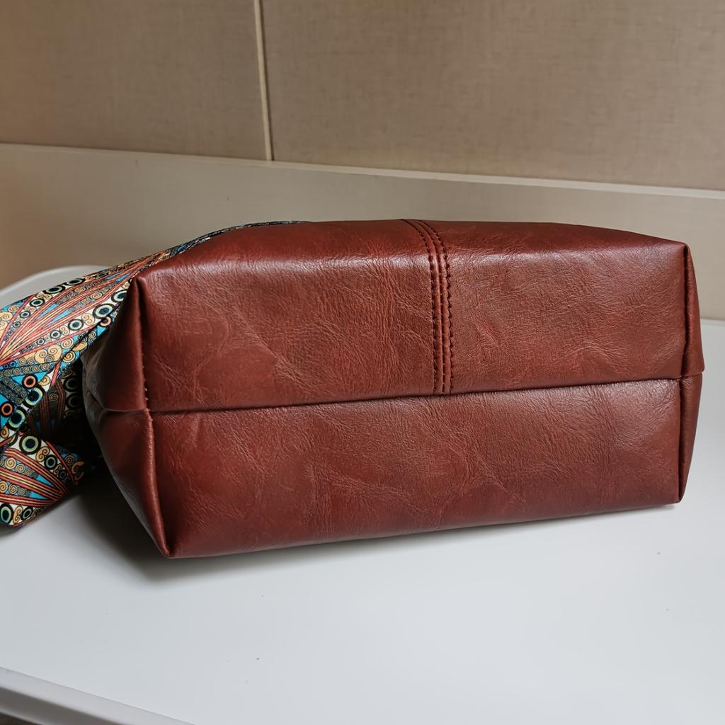 Nuova Borsa Donna Retrò con Ampia Tracolla Geometrica, Borsa a Spalla/Crossbody Tote di Grande Capacità, Borsa Pratica per la Spesa Quotidiana all'Aperto Casual