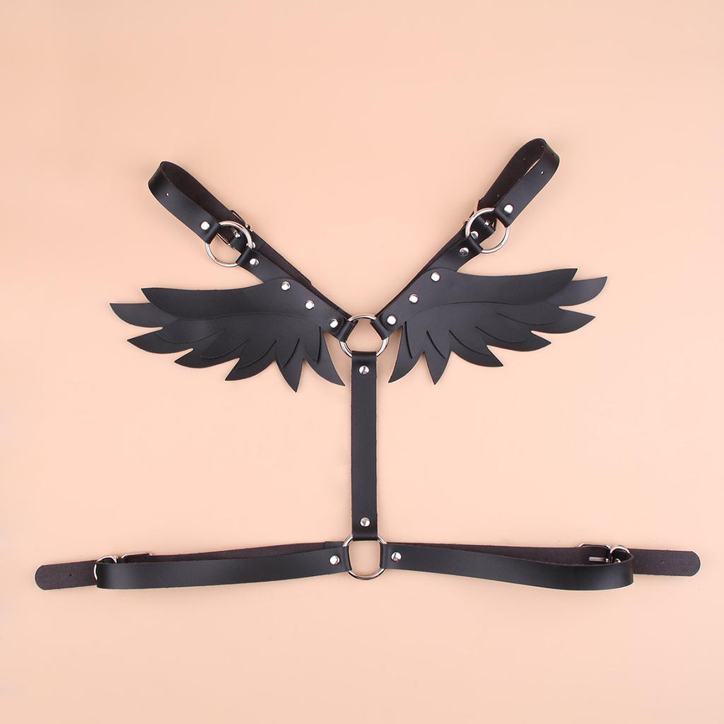 New Women's Angel Wings Chest Strap Cosplay Sexy Leather Punk Sexy Body Bonding Strap Dark