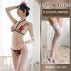 Sexy Female Transparent Hollow Rose Underwear Bra Set Embroidered Hollow Three-point Underwear Two-piece Set