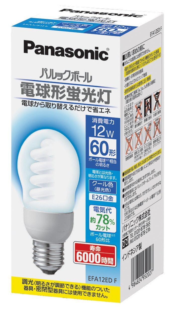 

Panasonic Compact Fluorescent Light Parlook Ball Equivalent to 60W Light Bulb Diameter 26mm Cool Color EFA12EDF