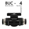 BUC-6 Black Pneumatic Quick Coupling Manual Valve Steering Switch Manual Ball Valve Air Hose 4 6 8 10 12mm