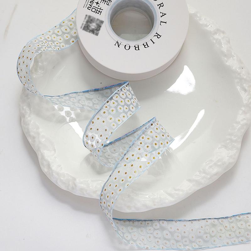 2/5yards Blue Theme Ribbon for Gift Packing Clothing Sewing Supplies DIY Hair Bows Decor Craft Accessories Ribbons for Crafts