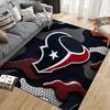 Houston Texans Flannel Pattern Square Carpet,Area Rug,Carpet Rug for Living Room Bedroom Sofa Playroom Decor,Non-slip Floor Mat