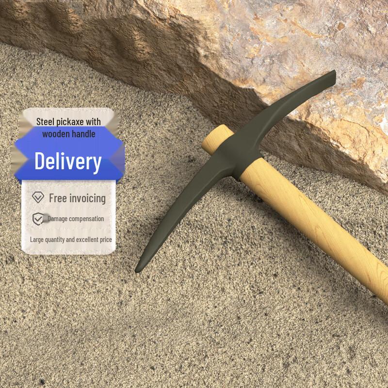 Wooden Handle Engineer Shovel Pickaxe