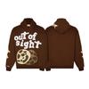 Unisex Broken Planet Print Velvet Hoodie - Trendy & Casual