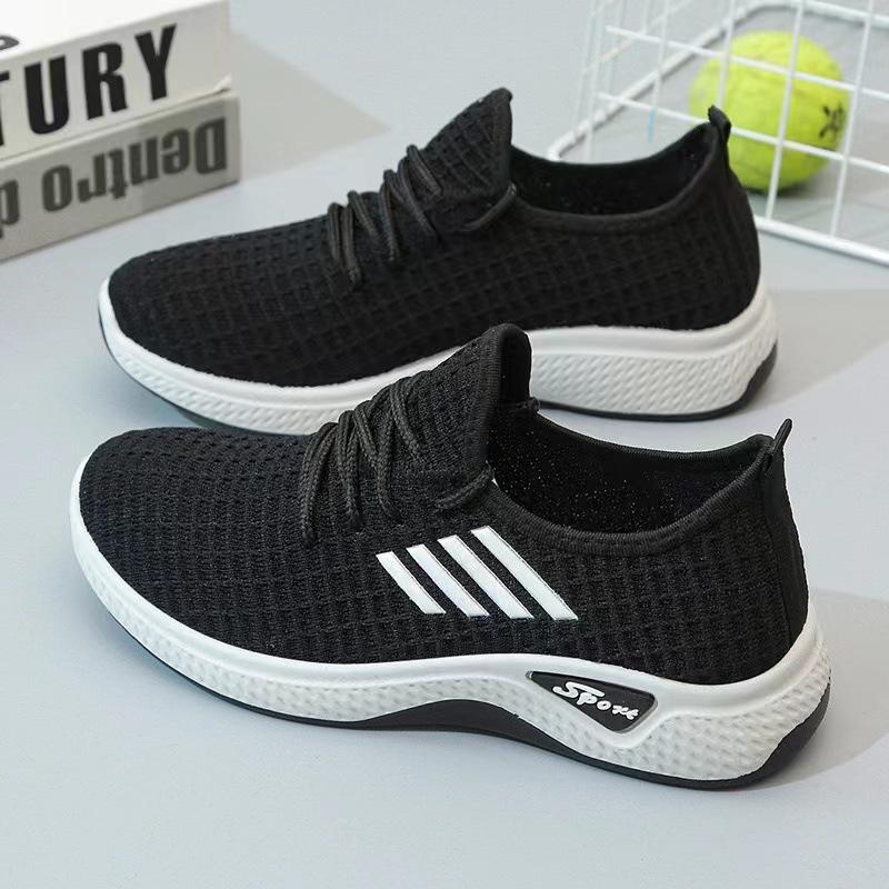 Spring and Autumn Versatile Breathable Flying Weaving Women's Comfortable Casual Trendy Shoes Women's Sneakers Running