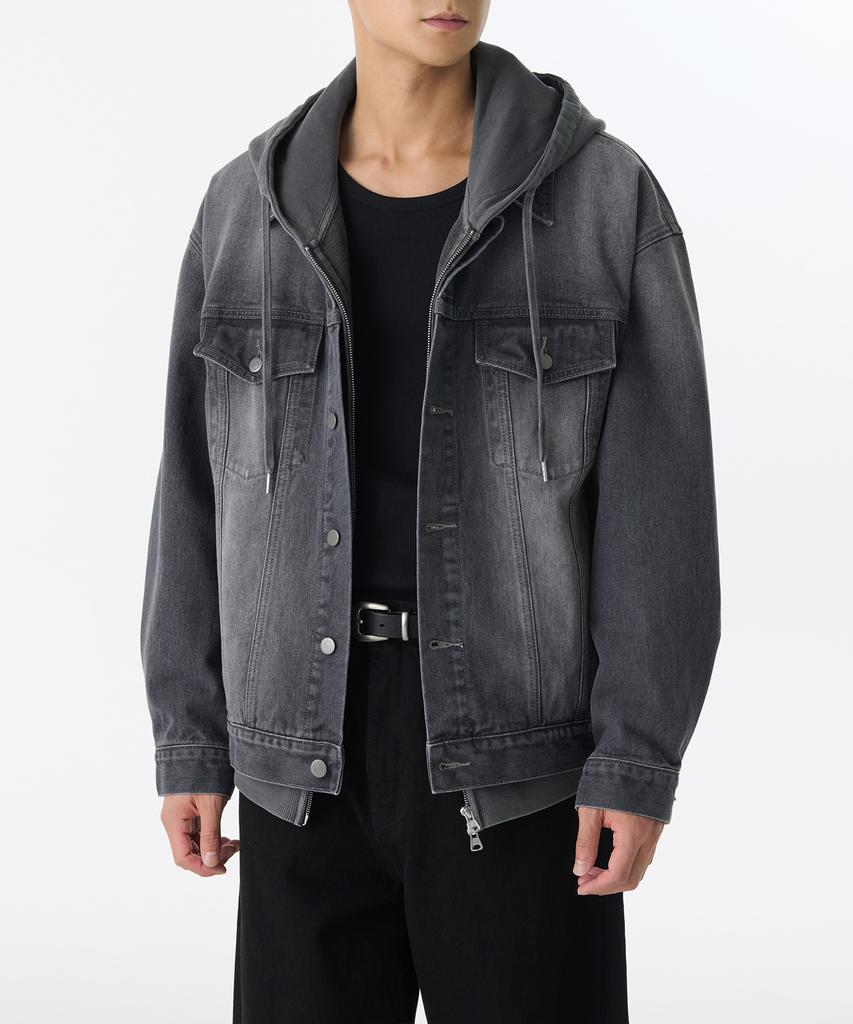 Musinsa Standard Pigment Oversized Denim Trucker Jacket [Charcoal Grey]