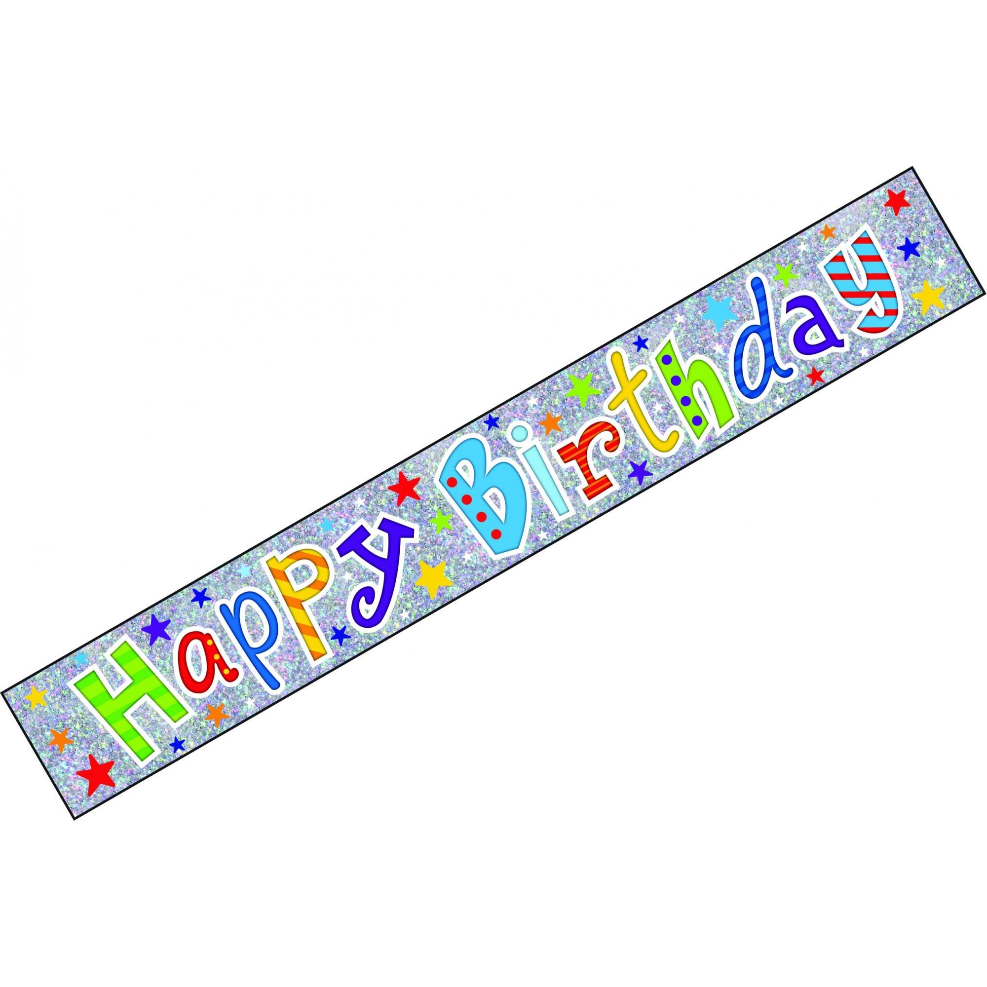 Simon Elvin Pancarta de aluminio de feliz cumpleaños (Paquete de 6) One Size plata