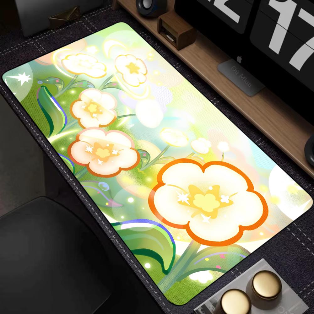 Cartoon Flowers Mouse Pad Large Computer Office Game Table Mats XXL Rubber Anti-slip Gaming Keyboard Mousepads Long Desk Pads