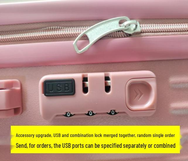 18" Unisex Carry-On Suitcase with Silent Wheels, Durable Korean Style, Thick Design, Combo Lock