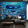 ASTRO BOT Custom Name Wall Tapestry Aesthetic Wall Hanging Printed Fabric Blanket Decorative Tapestries for Bedroom Living Room Home Decor