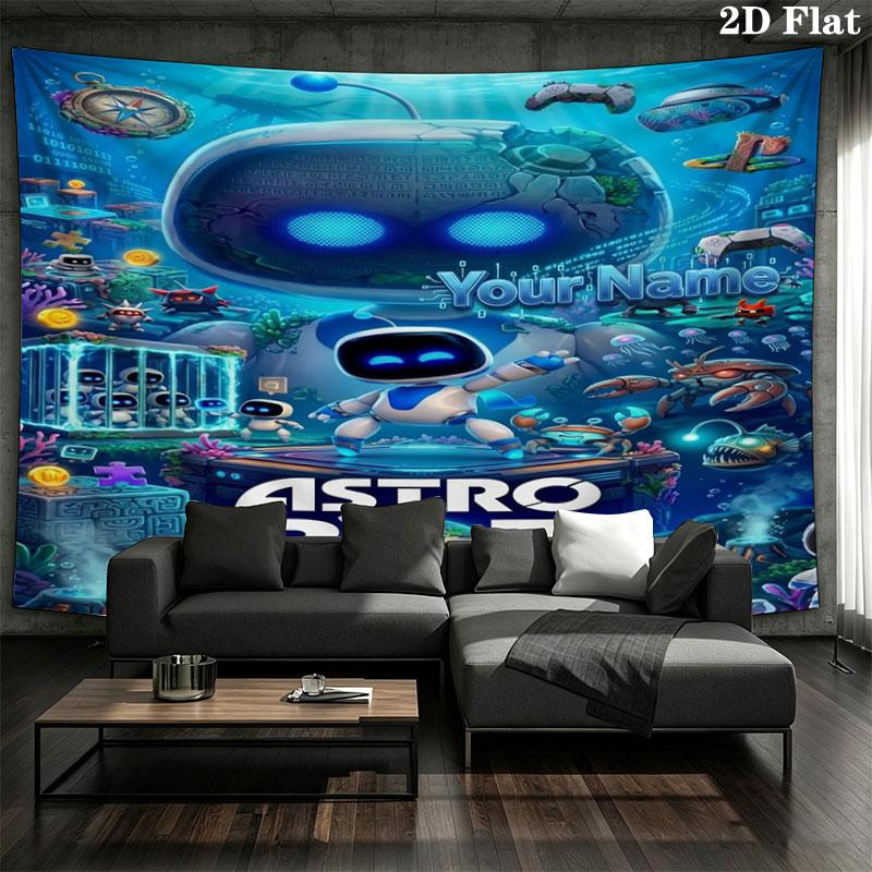 ASTRO BOT Custom Name Wall Tapestry Aesthetic Wall Hanging Printed Fabric Blanket Decorative Tapestries for Bedroom Living Room Home Decor