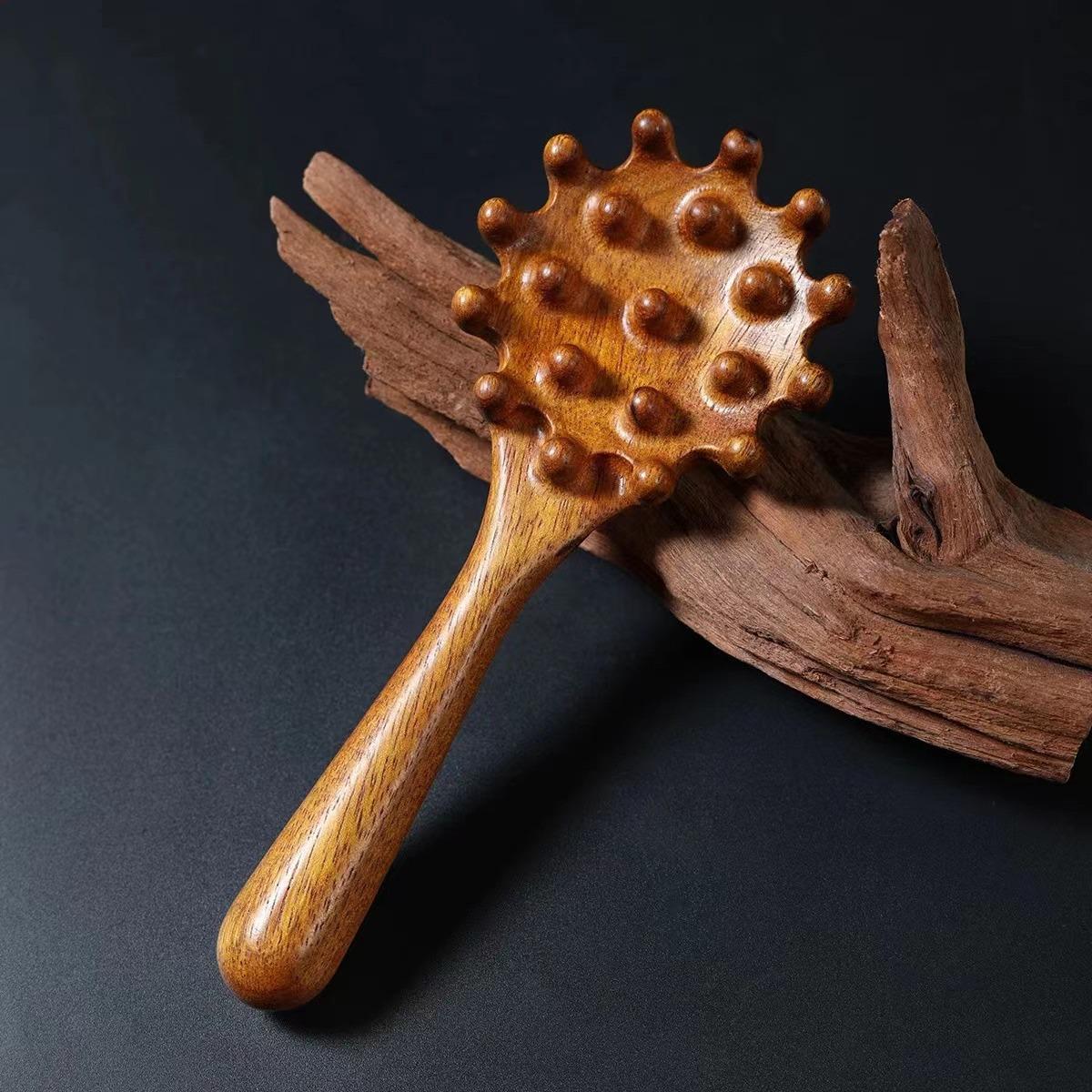 

Seashell Sandalwood Meridian Massage Comb - One-Piece Wood Therapy Brush