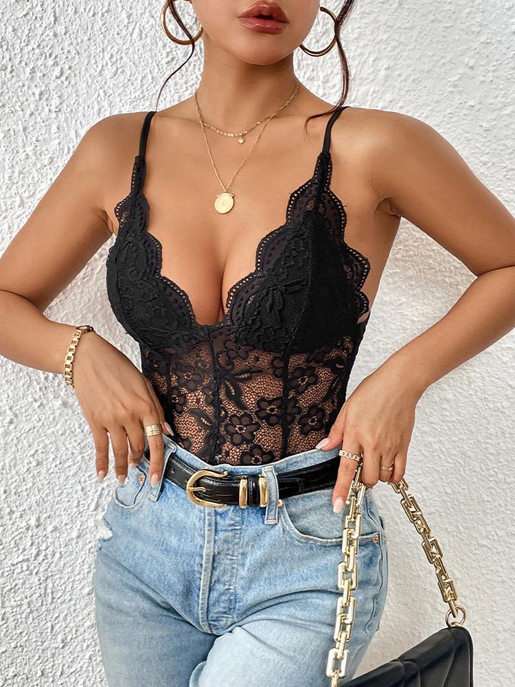 Summer Bestseller: Sexy Deep V-neck Lace Camisole Bodysuit