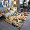 "Retro Route 66 Carpet with Vintage Cars and USA Road Map Design" Suitable for Use As an Anti-slip for Living Room Bedroom Sofas