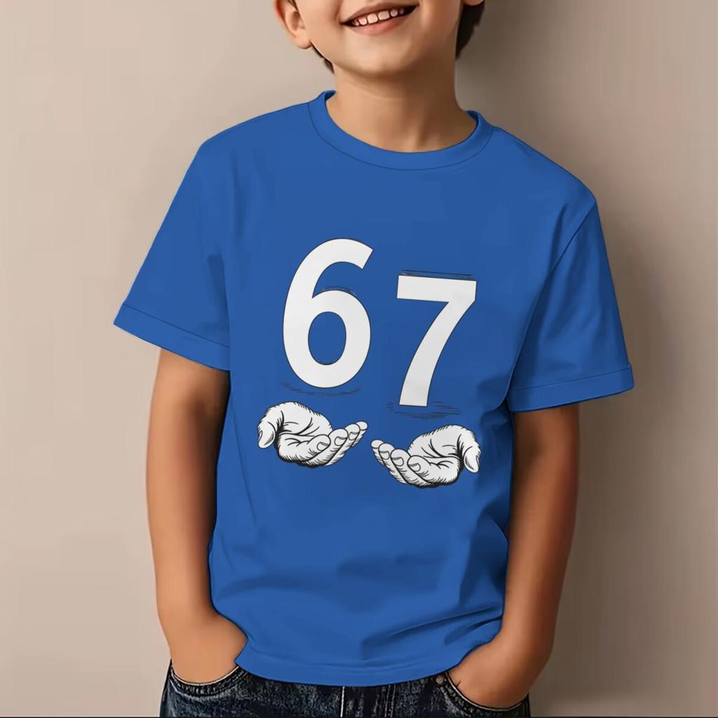 Kids Clothes Cool 6 7 Meme Graphic Soft Cotton Tee Birthday Gift Kids Number 67 Tshirt Girls Boys 7th Birthday Shirt