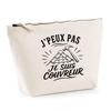 Toiletry Bag - PLANETEE - I Can't I'm a Roofer (minimalist) - Beige - 100% Cotton - Metal Zip