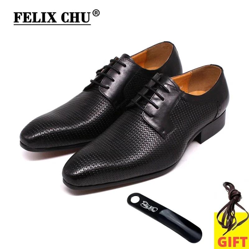 Fashion Italian Men's Genuine Leather Dress Shoes Lace-Up Business Formal Oxford Derby Shoes Net Print Office Suit Footwear